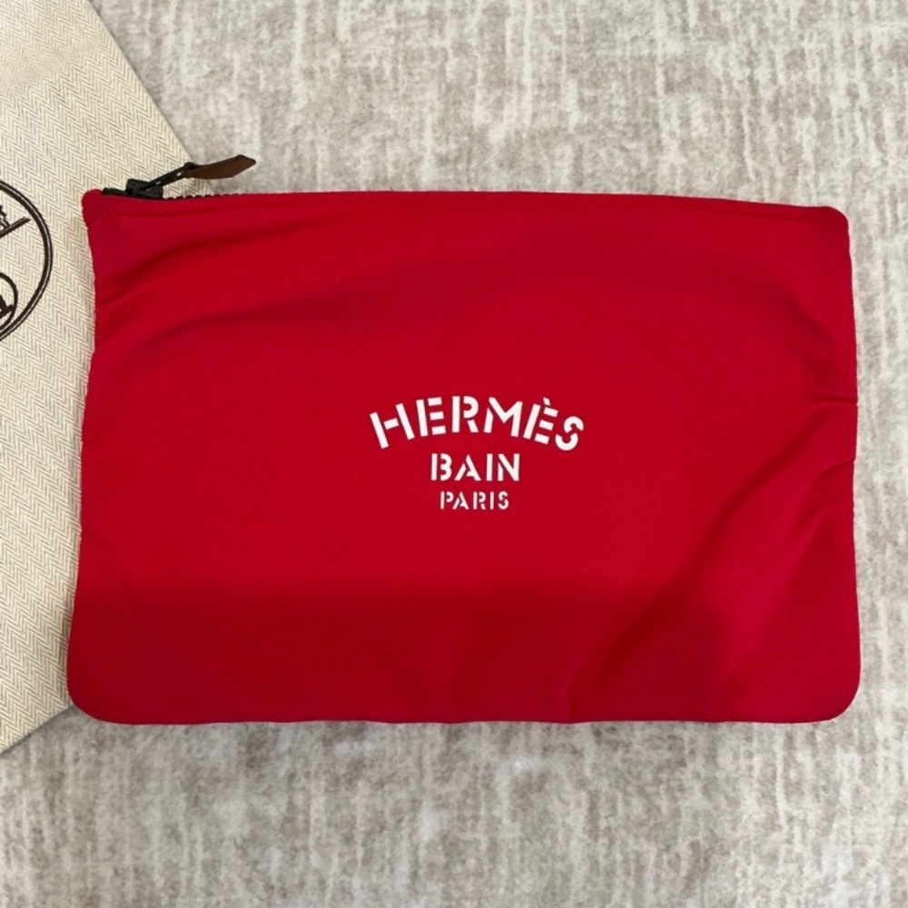 NWOT Hermes Red Trousse Clutch Pouch - Picture 2 of 6
